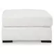 Wynncroft Manor Chalk Performance Fabric Upholstered Square Accent Ottoman