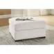 Wynncroft Manor Chalk Performance Fabric Upholstered Square Accent Ottoman