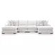 Wynncroft Manor Chalk Performance Fabric 4 Piece Modular Double Chaise Sectional