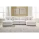 Wynncroft Manor Chalk Performance Fabric 4 Piece Modular Double Chaise Sectional