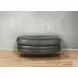 Bexley Ash Leather Upholstered Oval Ottoman with Nailhead Trim