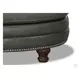 Bexley Ash Leather Upholstered Oval Ottoman with Nailhead Trim