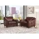 Bexley Caramel Leather Upholstered Accent Chair with Nailhead Trim