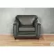 Bexley Ash Leather Upholstered Accent Chair with Nailhead Trim