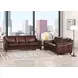 Bexley Caramel Leather 92" Sofa with Nailhead Trim
