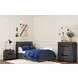 Darby Midnight Blue Full Storage Panel Bed with USB Charging and LED