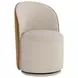 Opaline Meg Taupe and Meg Gold Upholstered Swivel Dining Chair