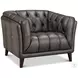 Trix Ash Leather Upholstered Lounge Chair