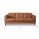Kona Nutmeg Leather 88" Sofa