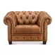 Haworth Saddle Leather Upholstered Accent Chair with Nailhead Trim
