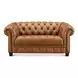 Haworth Saddle Leather 69" Loveseat with Nailhead Trim