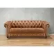 Haworth Saddle Leather Living Room Set with Nailhead Trim