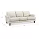Soleil Vanilla Leather 80" Sofa