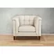 Elric Vanilla Leather Upholstered Accent Chair