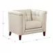 Elric Vanilla Leather Upholstered Accent Chair