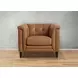 Elric Cognac Leather Upholstered Accent Chair