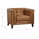 Elric Cognac Leather Upholstered Accent Chair