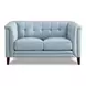 Elric Spa Blue Leather 62" Loveseat