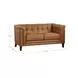 Elric Cognac Leather 62" Loveseat