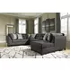 Reidshire Steel Gray 3 Piece Modular Sectional with RAF Corner Chaise and Pillows