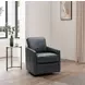 Turner Forest Green Leather Upholstered Swivel Glider Accent Chair