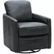 Turner Forest Green Leather Upholstered Swivel Glider Accent Chair