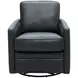 Turner Forest Green Leather Upholstered Swivel Glider Accent Chair