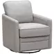 Turner Stone Leather Upholstered Swivel Glider Accent Chair