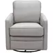 Turner Stone Leather Upholstered Swivel Glider Accent Chair