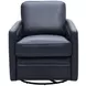 Turner Blue Leather Upholstered Swivel Glider Accent Chair