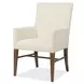 Driftwood Beige and Medium Brown Upholstered Arm Chair