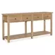 Driftwood Light Brown 4 Glass Door Display Sideboard with LED