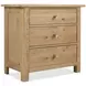 Driftwood Light Brown 3 Drawer Nightstand with USB Charging