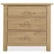 Driftwood Light Brown 3 Drawer Nightstand with USB Charging