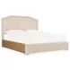 Driftwood Brown Upholstered King Panel Bed