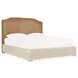 Driftwood Brown Upholstered King Panel Bed