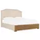 Driftwood Brown Upholstered King Panel Bed