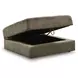 Camellia Court Coffee Upholstered Square Storage Ottoman with Casters