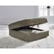 Camellia Court Coffee Upholstered Square Storage Ottoman with Casters