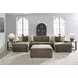 Camellia Court Coffee Upholstered Square Storage Ottoman with Casters