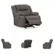 First Base Gunmetal Rocker Recliner