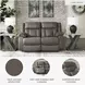 First Base Gunmetal 61" Reclining Loveseat