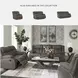 First Base Gunmetal 61" Reclining Loveseat
