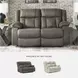 First Base Gunmetal 61" Reclining Loveseat
