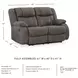 First Base Gunmetal 61" Reclining Loveseat