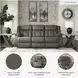 First Base Gunmetal 86" Reclining Sofa