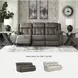 First Base Gunmetal 86" Reclining Sofa