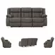 First Base Gunmetal 86" Reclining Sofa