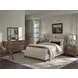 Pure Maple Syrup and Sandstone Performance Fabric Queen Upholstered Panel Bed