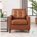 Cassian Nutmeg Leather Upholstered Accent Chair